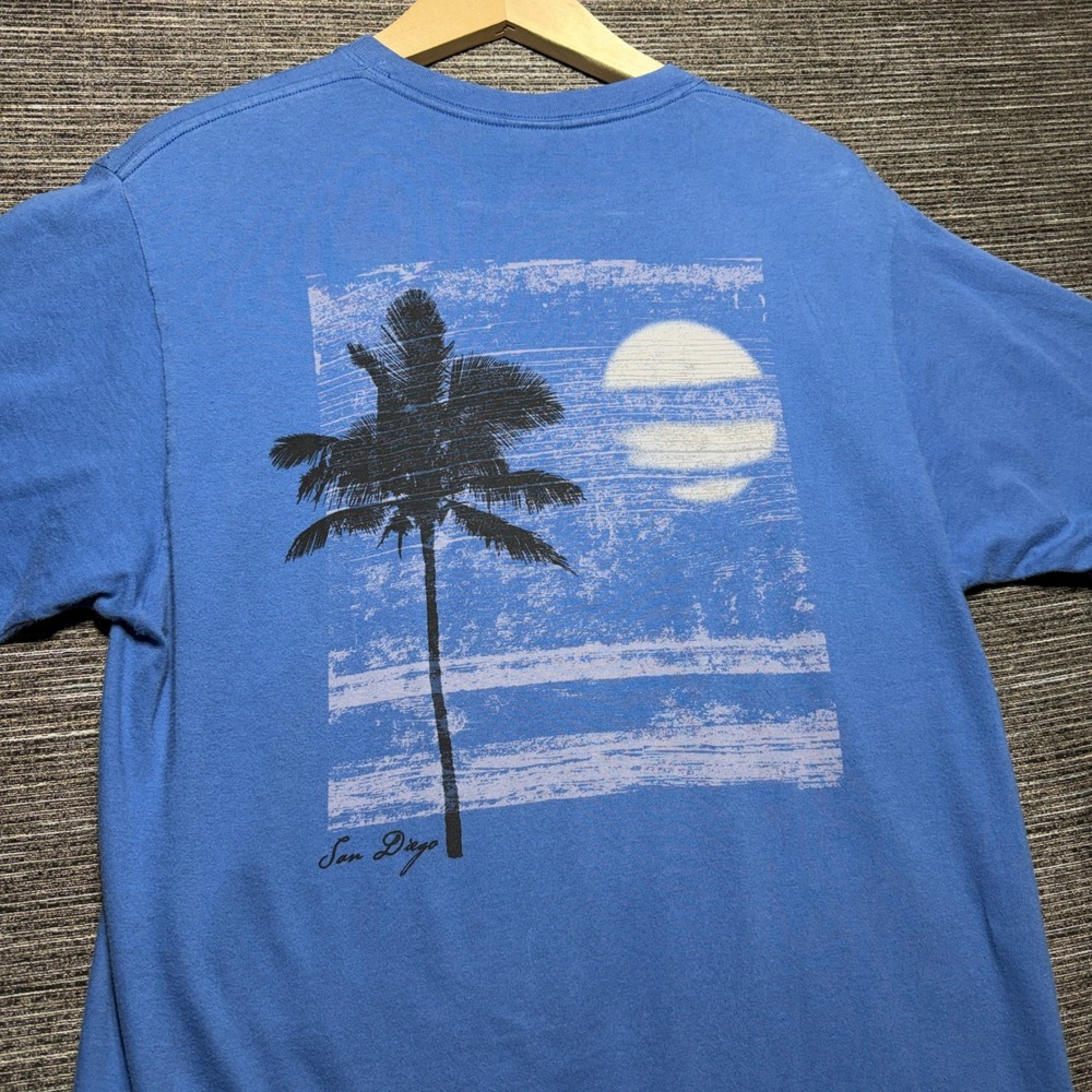 Crazy Shirts T-Shirt Mens M Blue SS San Diego Palm Tree Graphic Tee